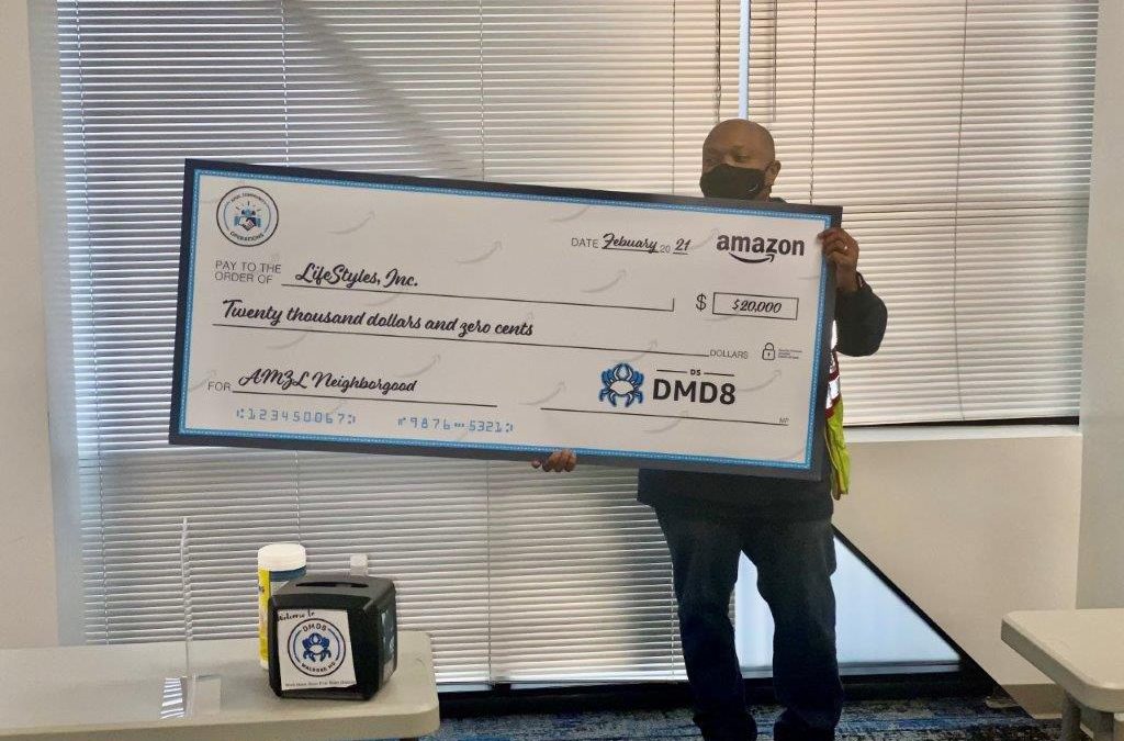 Amazon Marks Arrival in Waldorf with $20,000 Donation to LifeStyles